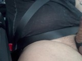 Playing with my cock in car
