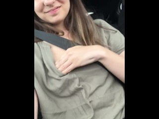 Flashing in the car! Video