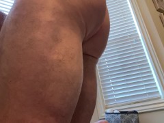 Letting him fuck me with a fake cock