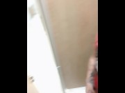 Preview 1 of Jerk off at the toilet with door open - almost caught right through orgasm