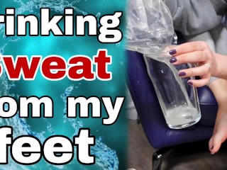 Drink my Foot Sweat! Femdom Slave BDSM Sweaty Socks Licking Feet Ass Domination Milf Real Homemade Video
