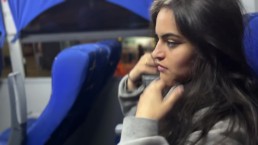 I suck an unknown passenger on a real bus and he cums in my mouth