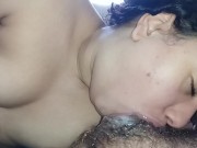 Preview 6 of sucking until he couldn't take it anymore, he cum a lot of creampie in my throat, she made me cum🥛