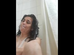 wife enjoys masturbating with thick dildo