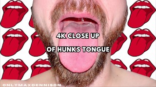 4k primer plano de la lengua de hunks