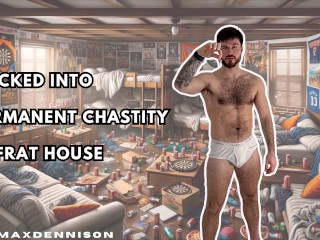 Tricked into Chastity in Frat House