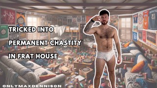 Tricked into chastity in frat house