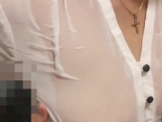 Preview 1 of HOT PINAY MILF in wet white blouse