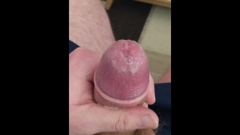 Playing with my wet and precummy cock