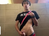 Gay Teen Model Masturbates Inside Of A Park Public Restroom!