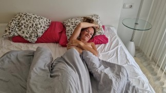 Horny guy visiting friend's wife after he has left from home and making a POV video for him
