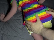Preview 3 of Sexy Rainbow Dress Leads to Butt Sex and a Cum Covered Ass