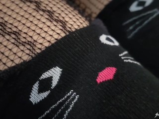 Black Thigh High Cat Socks - Sock Fetish