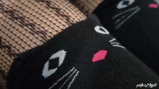 Black Thigh High Cat Socks - Sock Fetish