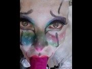 Preview 4 of Goth Clown Girl gives Daddy a Deepthroat Blowjob