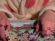 Preview 2 of ASMR Topless Puzzle Rummaging #4 (no talking)