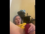 Preview 4 of Clairebabyy riding her dildo fantasizing about cock