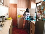 Preview 2 of Chubby opens up in the kitchen and I fuck her hard