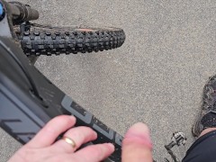 Compilation of biker pissing where he wants. In public, a road, off a bridge, in lycra shorts etc