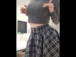 Sexy College Girl Rubbing her Nipples.😏💕