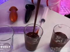 Extreme CHOCOLATE ENEMAS into SISSY's mouth - Screenshot 1 of 16 - Anal Enema