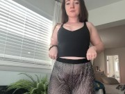 Preview 1 of Flexibility Challenge in See-Through Pants WITH NO UNDIES!!