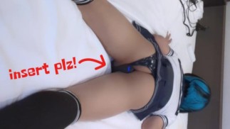 おちんぽ挿入待ちの発情セーラースク水女装男子