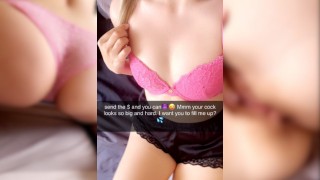Snapchat에 익명의 팬이 있는 섹시한 금발 학생 섹스팅
