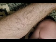 Rubbing lotion on my feet and hairy legs (reupload)