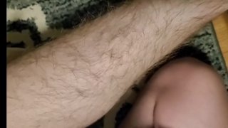 Rubbing lotion on my feet and hairy legs (reupload)