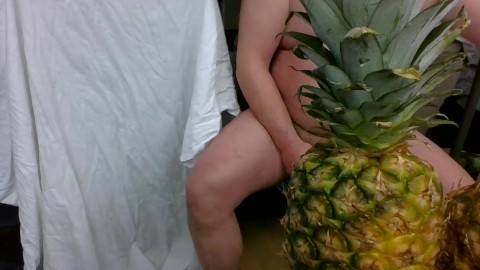 Pineapple show next to the window watching Romanian couple having sex sucking botlle