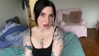 Sexy tattooed model GRWM try on haul tights pantyhose and sheer lingerie