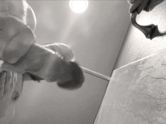 Another Load Spilled From A Fat Cock - B&W - BWC - Hard Dick Masturbation
