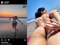 Flash bikini beach
