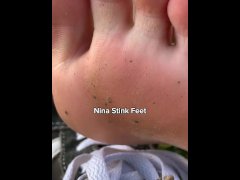 POV: Stinky Feet Fetish. Taking off the sweat Sneakers
