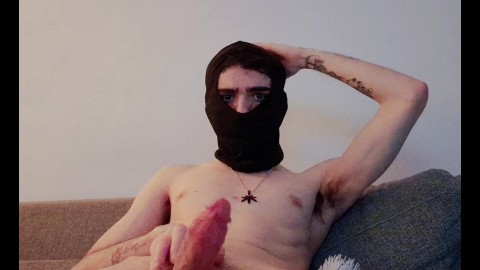 Very horny twink, showing of his big dick