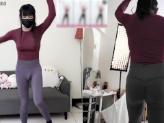 HA38The vibrator inserted into anal and exercised in yoga pants! Let’s dance aerobics together!