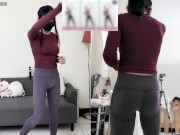Preview 4 of HA38The vibrator inserted into anal and exercised in yoga pants! Let’s dance aerobics together!