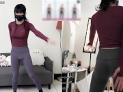 Preview 5 of HA38The vibrator inserted into anal and exercised in yoga pants! Let’s dance aerobics together!