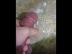 White cock masturbation huge cum load🍌💦