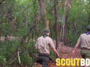 Preview 2 of ScoutBoys Cole Blue barebacks twink Ian along outdoor trail