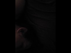 Quick morning blow job alarm clock cock cum in mouth