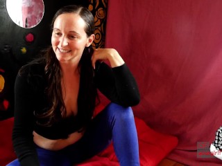 Your Pigtail MILF Girlfriend Reads Playful Love Banter From "Contending Forces" Video