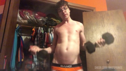 Bicep Workout of Sexy Twink Niko Springs