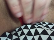Preview 4 of Red lace lingerie beautiful masturbation big clitoris transgender FTM moaning