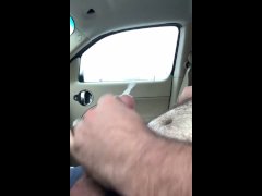 Chubby Man Can’t Help Cumming After Work In Car