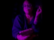 Preview 6 of Asian & Ebony MILF Vapes while texting