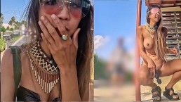 隐藏布料和蒙眼公开手淫