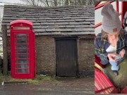Preview 5 of Cumming hard in public red telephone box with Lush remote controlled vibrator in English countryside