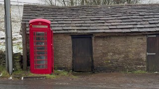 Cumming hard in public red telephone box with Lush remote controlled vibrator in English countryside